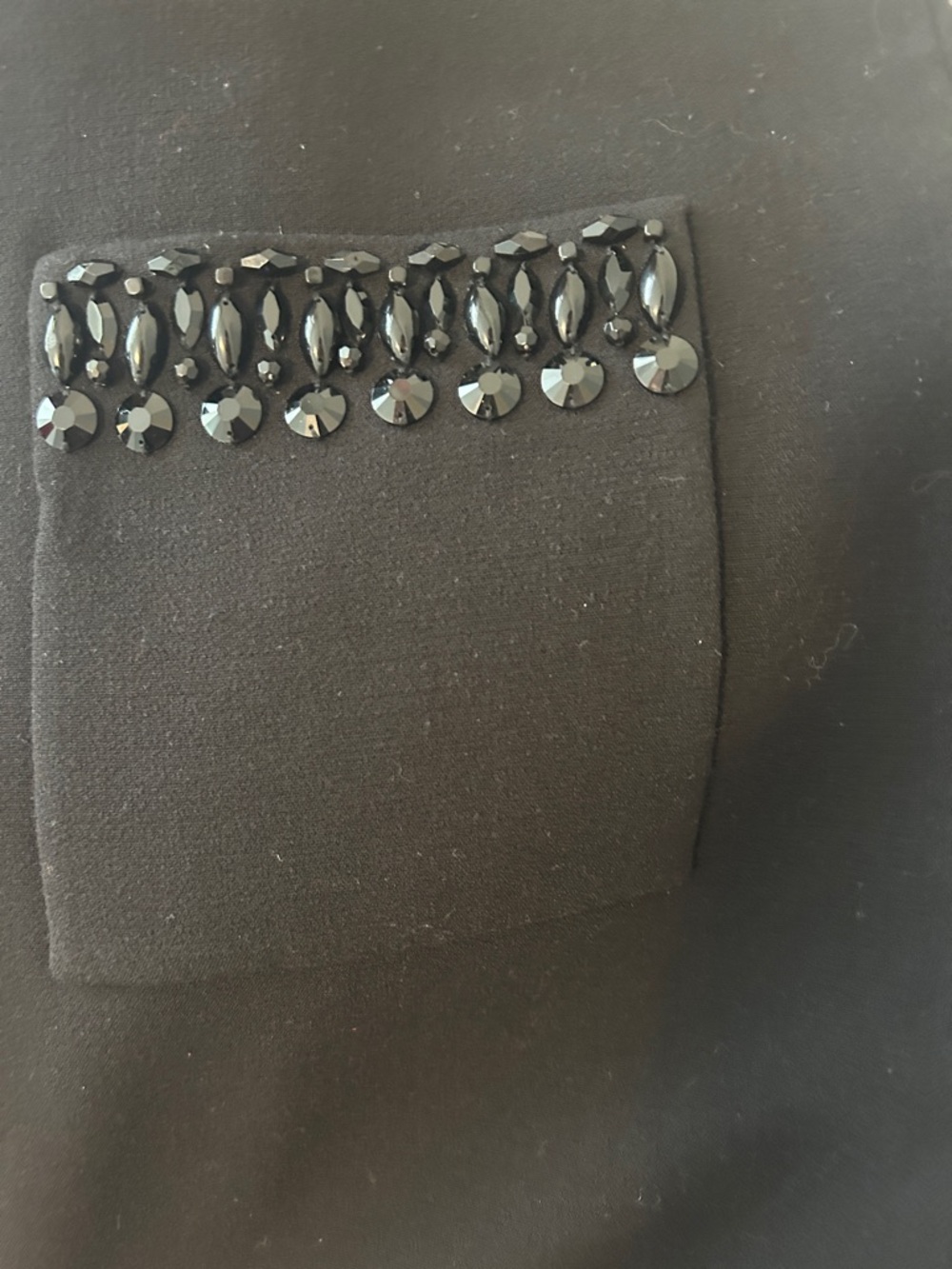 Kate Spade Sleeveless Black Mini Shift Dress with Beaded Pocket Trim - Picture 3 of 5